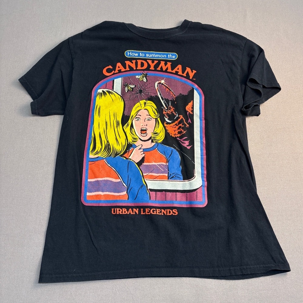 Candyman Urban Legends Horror Movie Graphic T-Shirt Mens Large Black Retro Hook